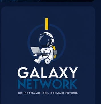 Logotipo Galaxy Network su fondo blu